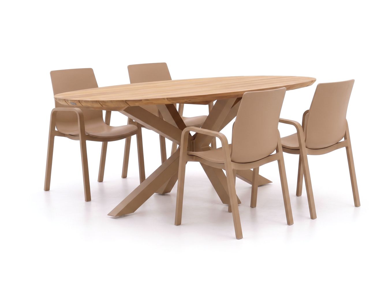 + 15 % Kassenrabatt | Hartman Flow/San Sebastian 200 cm Gartenmöbel-Set 5-teilig stapelbar