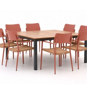 Bellagio Cino/Linosa 160x160cm dining tuinset 9-delig stapelbaar