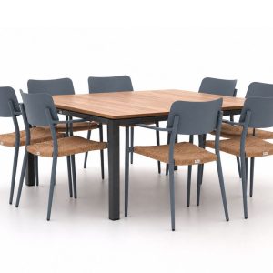 Bellagio Cino/Linosa 160x160cm dining tuinset 9-delig stapelbaar