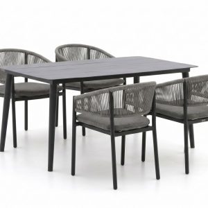 Bellagio Panaro/Sora 160 cm Gartenmöbel-Set 5-teilig stapelbar