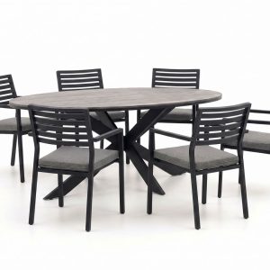 Bellagio Rumo/Fidenza ovaal 220cm dining tuinset 7-delig stapelbaar