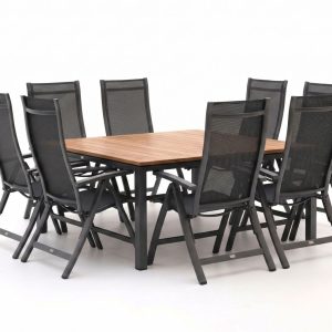 Bellagio Trappeto/Linosa 160x160cm dining tuinset 9-delig verstelbaar