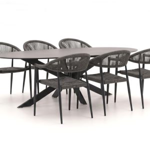 + 10 % Kassenrabatt | Manifesto Belpasso/Furato Ellips 200 cm Gartenmöbel-Set 7-teilig stapelbar
