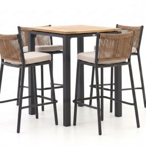+ 15 % Kassenrabatt | Manifesto Idro/Linosa 75x75 cm Gartenbar-Set 5-teilig stapelbar