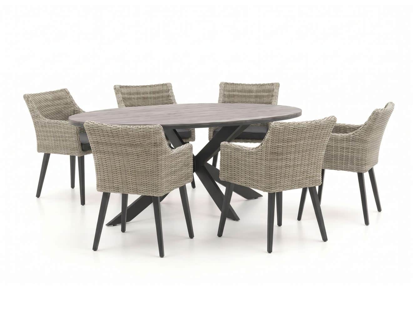 + 10 % Kassenrabatt | Manifesto Matese/Fidenza oval 220 cm Gartenmöbel-Set 7-teilig