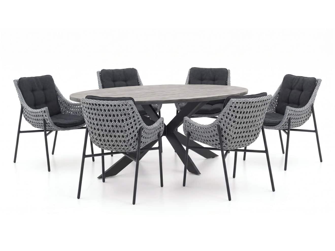 + 10 % Kassenrabatt | Manifesto Novara/Fidenza oval 220 cm Gartenmöbel-Set 7-teilig