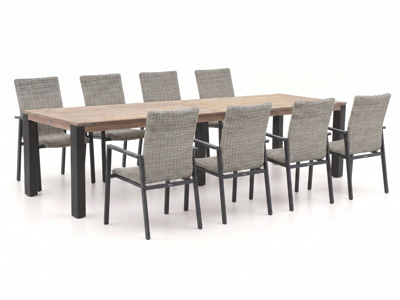 + 15 % Kassenrabatt | Manifesto Villongo/ROUGH-S 300 cm Gartenmöbel-Set 9-teilig stapelbar