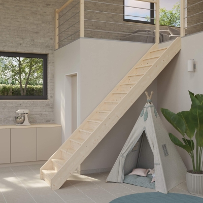 Massivholztreppe Intercon® Savoy | gerader Verlauf