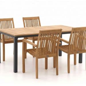 + 10 % Kassenrabatt | Sunyard Jakarta/Linosa 180 cm Gartenmöbel-Set 5-teilig stapelbar