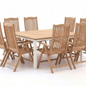 Sunyard Veronica/Linosa 160x160cm dining tuinset 9-delig verstelbaar