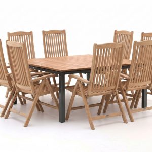 Sunyard Veronica/Linosa 160x160cm dining tuinset 9-delig verstelbaar