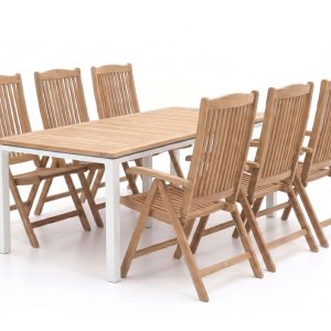Sunyard Veronica/Linosa 240cm dining tuinset 7-delig verstelbaar