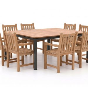 Sunyard Wales/Linosa 160x160cm dining tuinset 9-delig