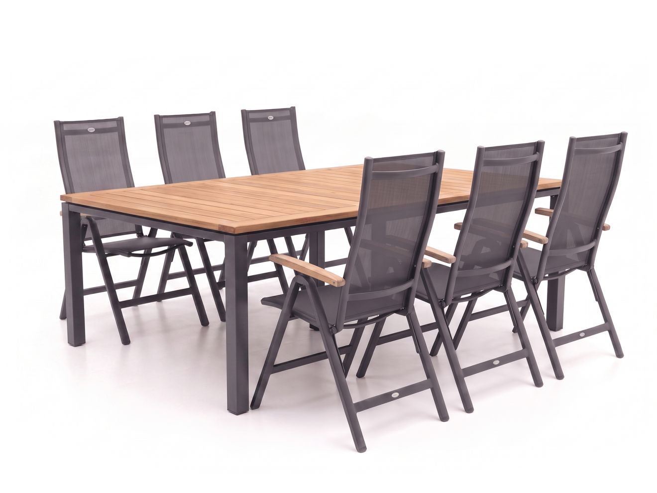 + 10 % Kassenrabatt | Hartman Troy/Linosa 240 cm Gartenmöbel-Set 7-teilig verstellbar