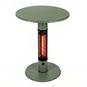 + 10 % Kassenrabatt | Monti HeatLine Pulse Gartentisch mit Heizstrahler 1500 W ø 60 cm (h: 75 cm)
