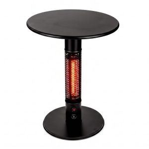 + 10 % Kassenrabatt | Monti HeatLine Pulse Gartentisch mit Heizstrahler 1500 W ø 60 cm (h: 75 cm)