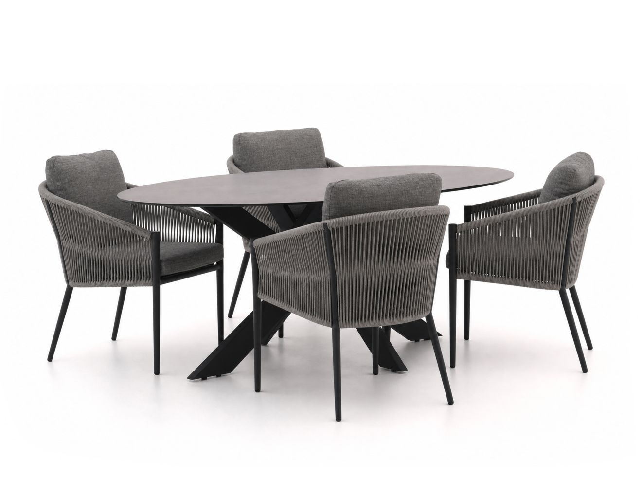 + 15 % Kassenrabatt | Bellagio Mineo/Furato Ellips 200 cm Gartenmöbel-Set 5-teilig