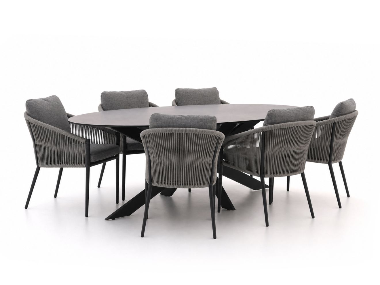 + 15 % Kassenrabatt | Bellagio Mineo/Furato Ellips 240 cm Gartenmöbel-Set 7-teilig