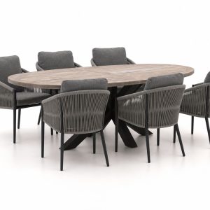 + 15 % Kassenrabatt | Bellagio Mineo/ROUGH-Y Ellips 240 cm Gartenmöbel-Set 7-teilig