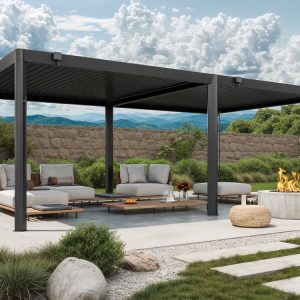 Pergola Magnus Aluminium 700 x 400 cm Anthrazit – Pergola mit verstellbaren Aluminium Hohlkammerlamellen