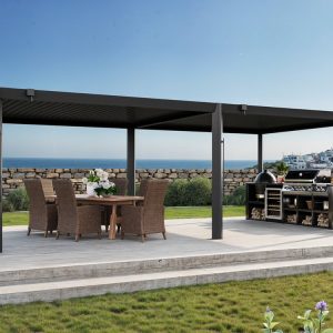 Pergola Magnus Aluminium 800 x 400 cm Anthrazit – Pergola mit verstellbaren Aluminium Hohlkammerlamellen
