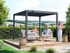 Premium Pergola ZENO 293x293 cm aus Stahl | Anthrazit RAL 7016 | Lamellendach