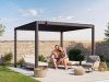 Premium Pergola ZENO 337 x 337 cm aus Stahl | Anthrazit RAL 7016 | Lamellendach