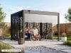 Premium Pergola ZENO 337 x293 cm aus Stahl | Anthrazit RAL 7016 | Lamellendach