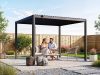 Premium Pergola ZENO 337 x293 cm aus Stahl | Anthrazit RAL 7016 | Lamellendach
