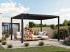 Premium Pergola ZENO 383 x 337 cm aus Stahl | Anthrazit RAL 7016 | Lamellendach