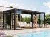 Premium Pergola ZENO 579 x 293 cm aus Stahl | Anthrazit RAL 7016 | Lamellendach