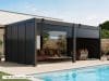 Premium Pergola ZENO 579 x 337 cm aus Stahl | Anthrazit RAL 7016 | Lamellendach