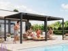 Premium Pergola ZENO 670 x 293 cm aus Stahl | Anthrazit RAL 7016 | Lamellendach