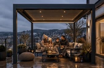 Pergola mit der Familie genießen (KI, Symbolbild)