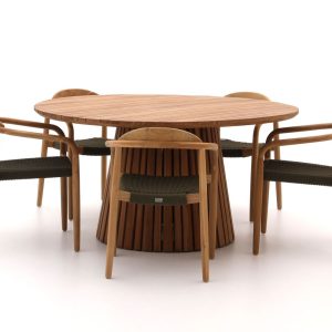 + 10 % Kassenrabatt | Bellagio Berbaro/Santa Severina ø 150 cm Gartenmöbel-Set 6-Teilig Stapelbar