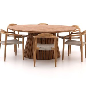 + 10 % Kassenrabatt | Bellagio Berbaro/Santa Severina ø 180 cm Gartenmöbel-Set 7-Teilig Stapelbar