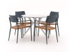 + 10 % Kassenrabatt | Bellagio Cino/Sora ø 90 cm Gartenmöbel-Set 5-teilig stapelbar