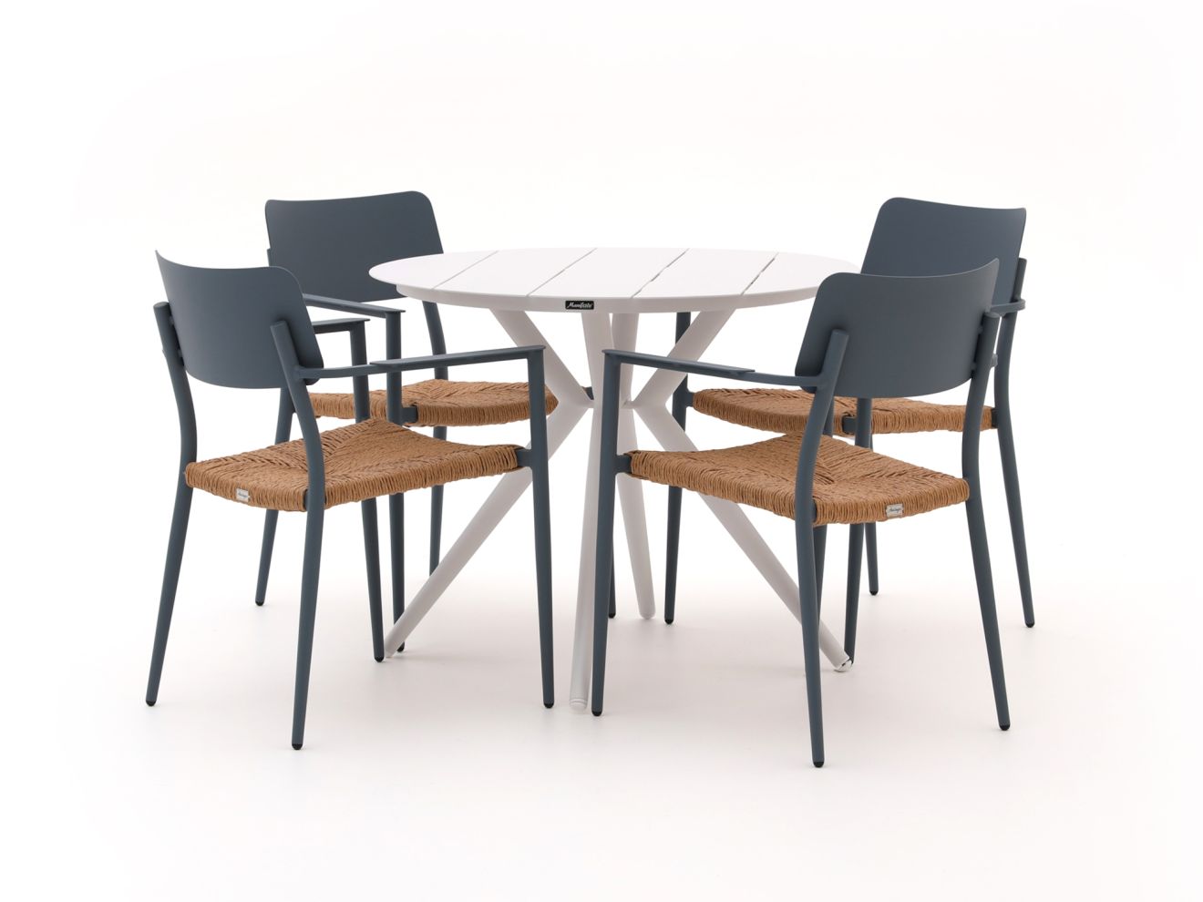 + 10 % Kassenrabatt | Bellagio Cino/Sora ø 90 cm Gartenmöbel-Set 5-teilig stapelbar