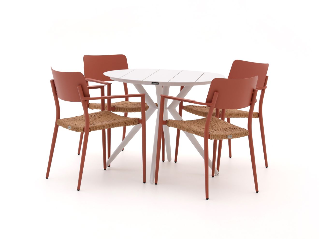 + 10 % Kassenrabatt | Bellagio Cino/Sora ø 90 cm Gartenmöbel-Set 5-teilig stapelbar