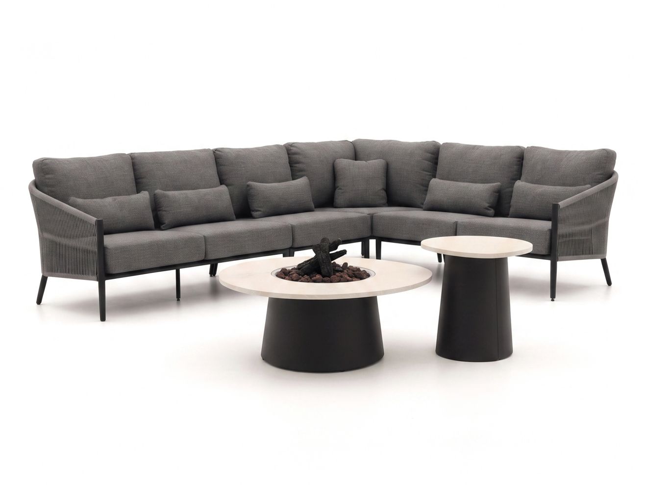 + 10 % Kassenrabatt | Bellagio Mineo/Cosidune hoek loungeset met vuurtafels 6-delig