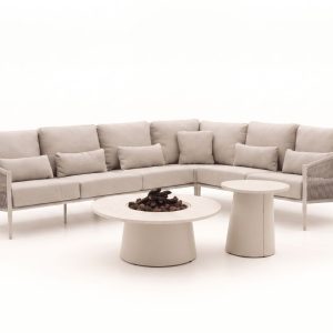 + 10 % Kassenrabatt | Bellagio Mineo/Cosidune hoek loungeset met vuurtafels 6-delig