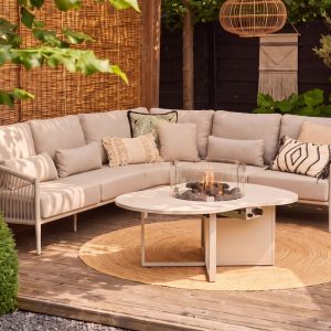 + 10 % Kassenrabatt | Bellagio Mineo/Cosiloft Novi hoek loungeset met vuurtafel 5-delig
