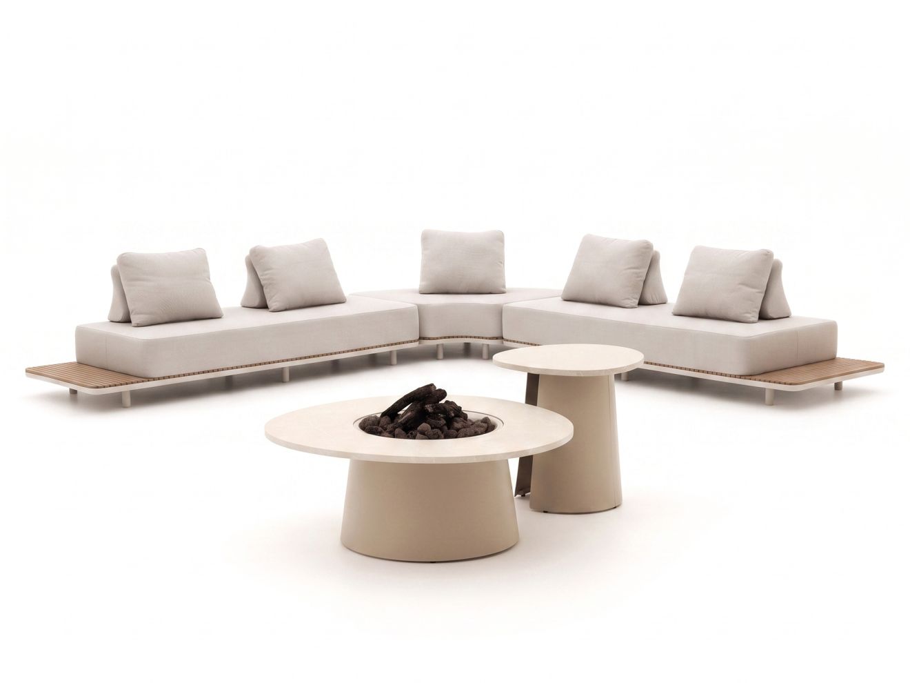+ 10 % Kassenrabatt | Bellagio San Lupo/Cosidune hoek loungeset met vuurtafels 5-delig