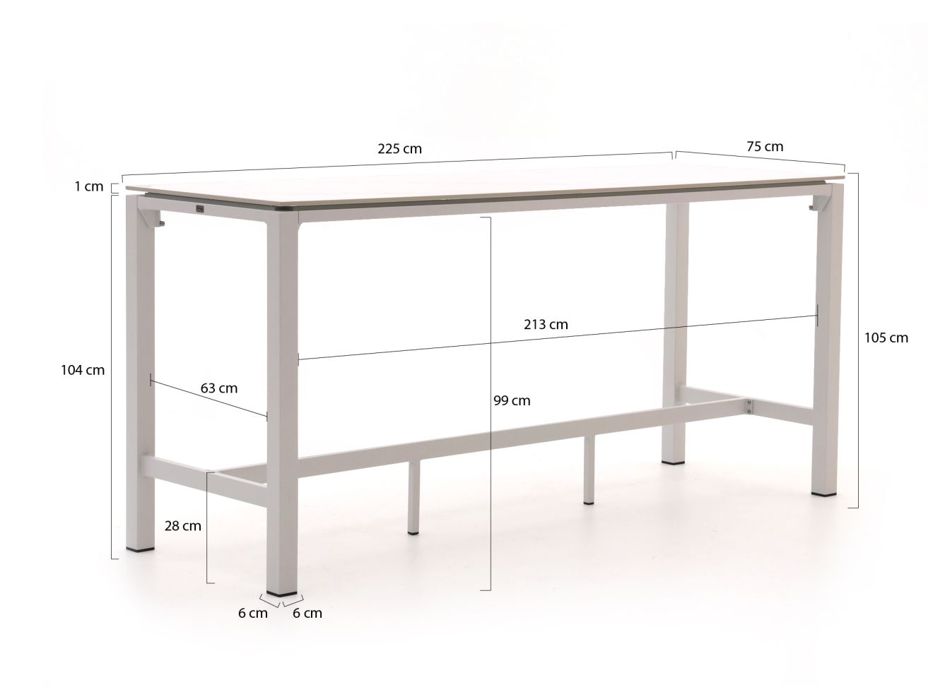 + 10 % Kassenrabatt | Bellagio Trecenta Bartisch 225x75x105cm