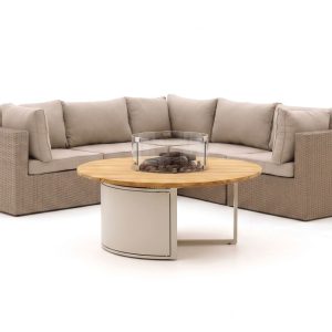 + 10 % Kassenrabatt | Forza Cecita/Cosiloft hoek loungeset met vuurtafel 6-delig