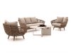 + 10 % Kassenrabatt | Intenso Stila/Cosiloft Novi Sessel-Sofa-Lounge-Set mit Feuertisch 4-teilig