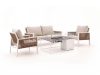 + 10 % Kassenrabatt | Manifesto Alzano/Cosidesign Line Sessel-Sofa-Lounge-Set mit Feuertisch 4-teilig