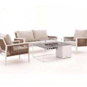 + 10 % Kassenrabatt | Manifesto Alzano/Cosidesign Line Sessel-Sofa-Lounge-Set mit Feuertisch 4-teilig