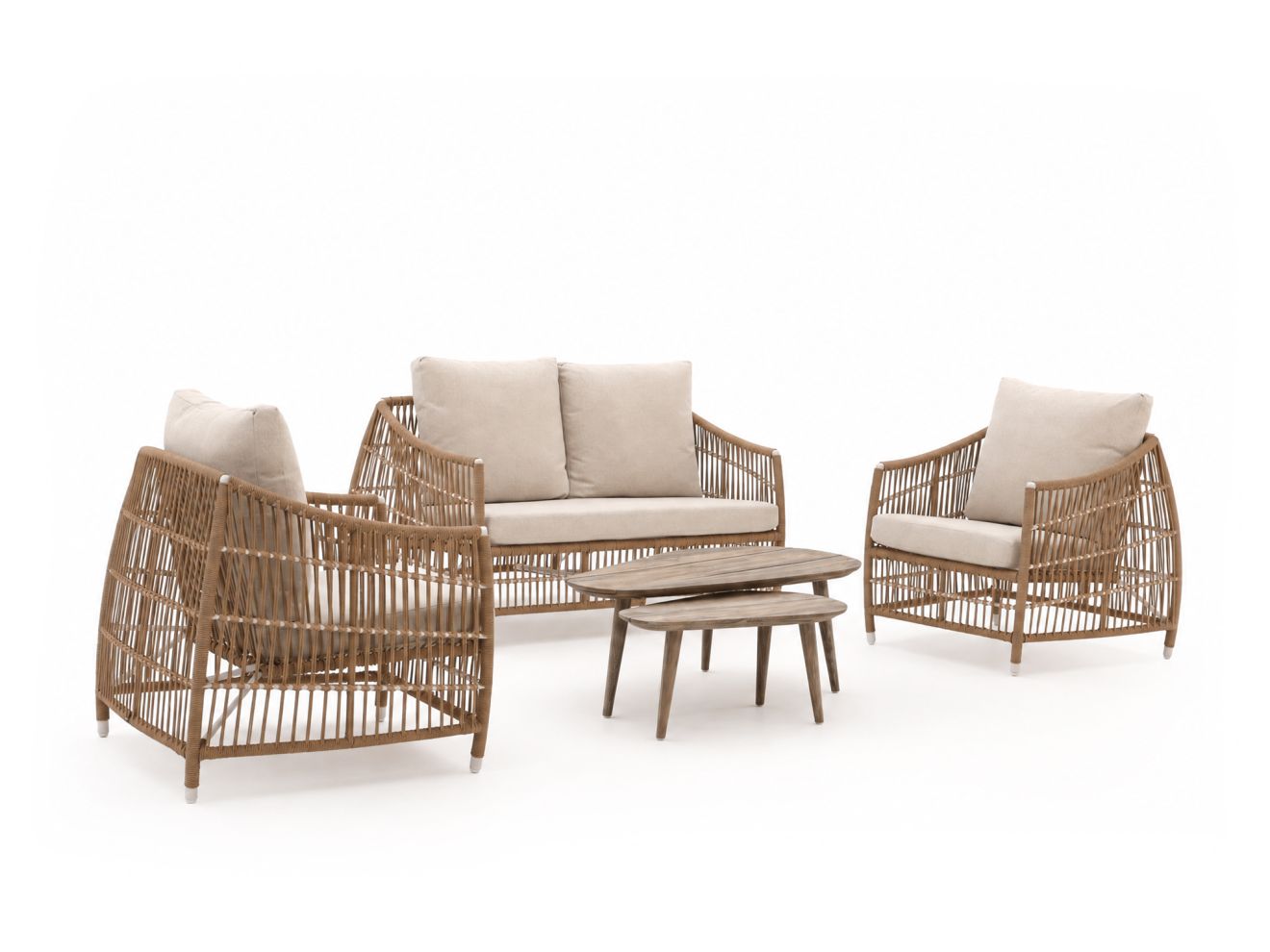 + 10 % Kassenrabatt | Manifesto Ortello/ROUGH-K Sessel-Sofa-Lounge-Set 5-teilig 4-Sitzer