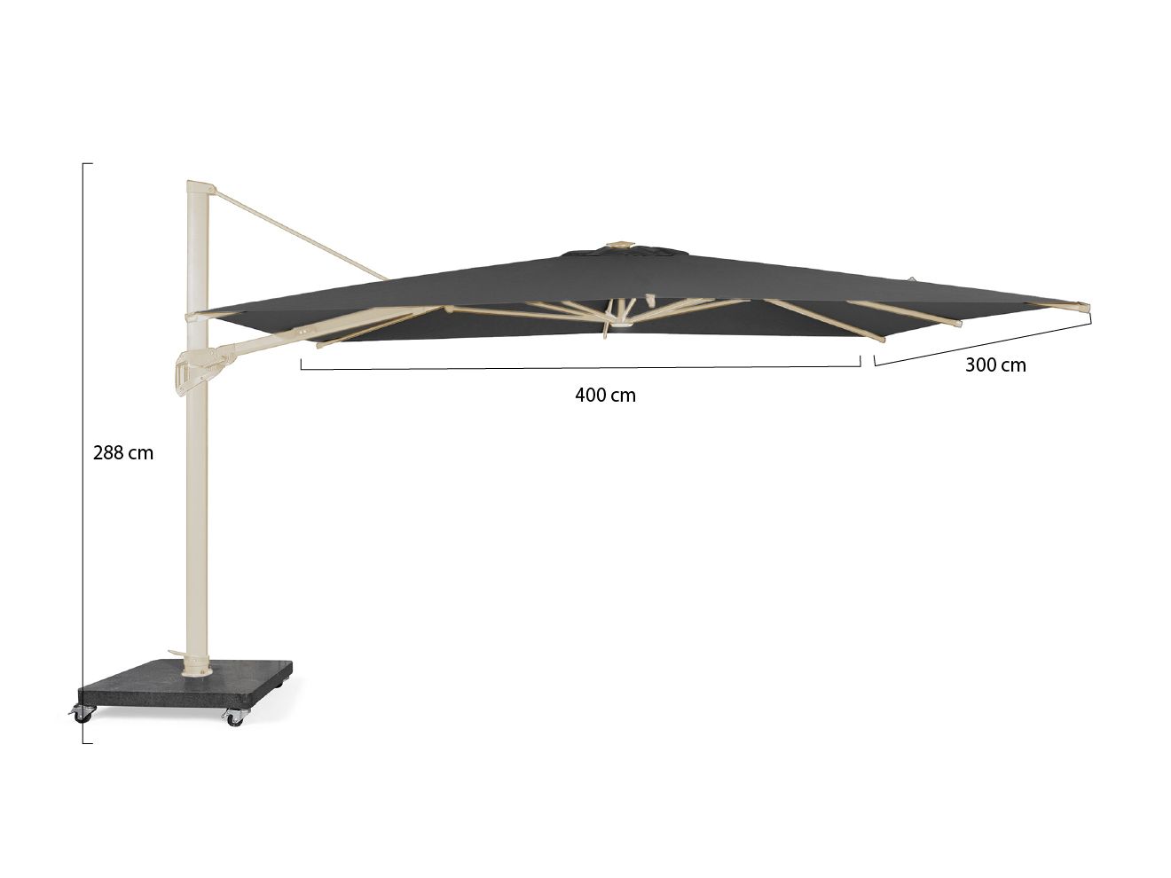 + 10 % Kassenrabatt | SUNS Novara Ampelschirm 400x300 cm
